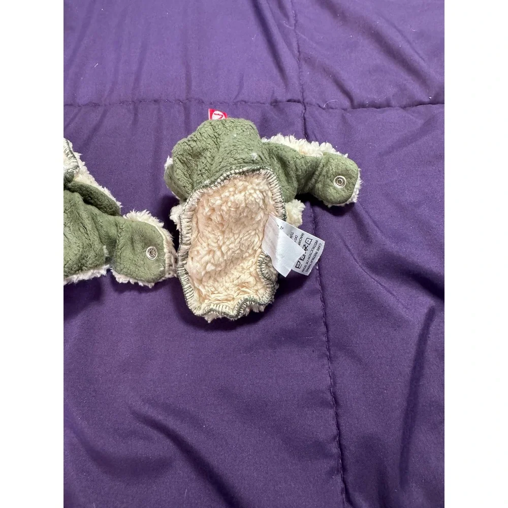 Zutano Cozie Baby Fleece Booties Sage Green Cream Snap Stay-On 6M